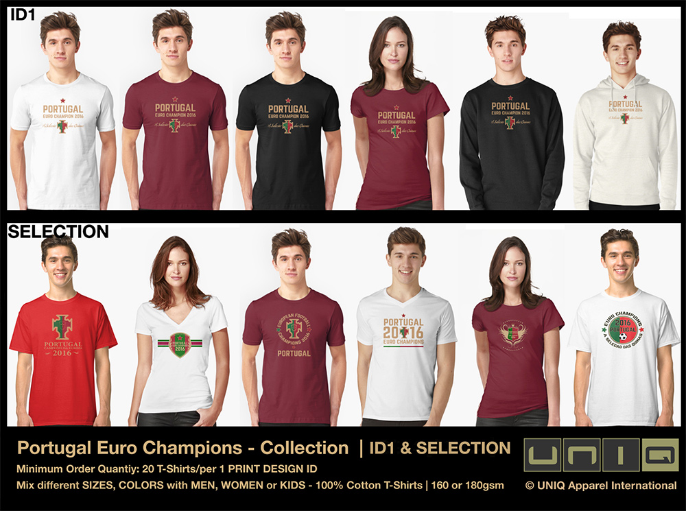 Portugal Euro Tshirts, Potugal Champions Shirts, Portugal T-shirts